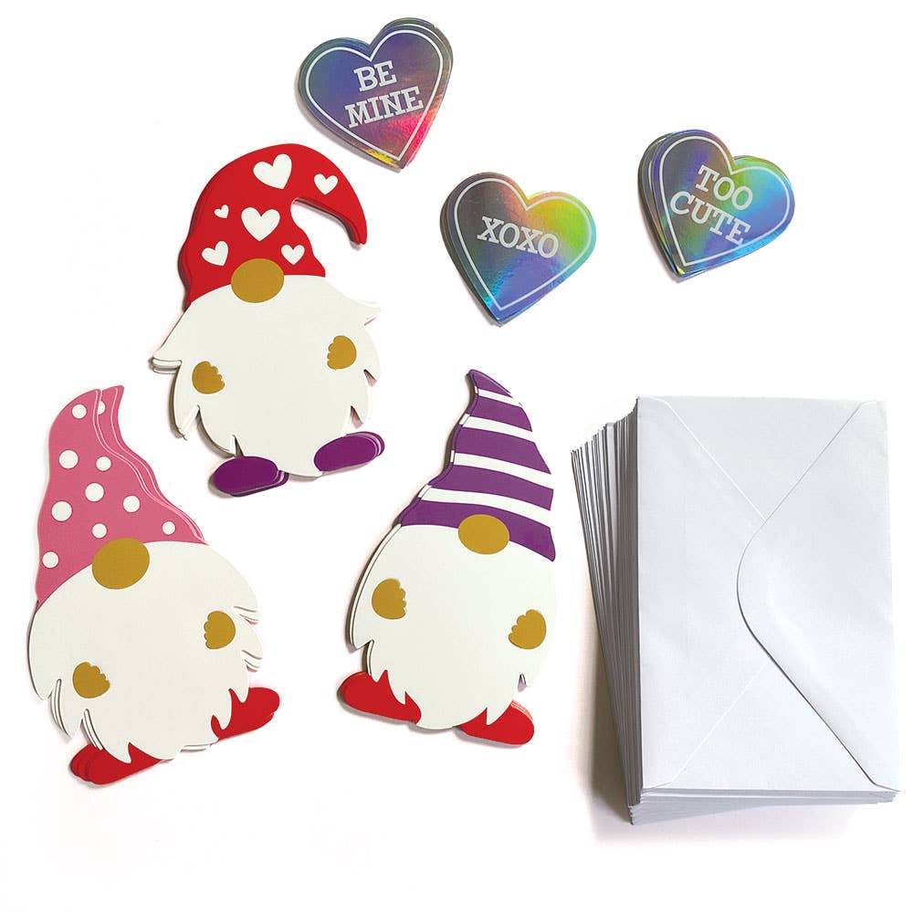 Paper House Productions - Gnome Holographic Classroom Pack Valentines - Paper House Productions