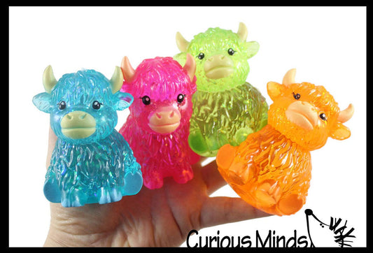 Highland Cow Shaped Ball - Thick Glue/Gel Syrup Molasses Stretch Ball Maltose- Ultra Squishy and Moldable Slow Rise Relaxing Sensory Fidget Stress Toy - - The Puntique