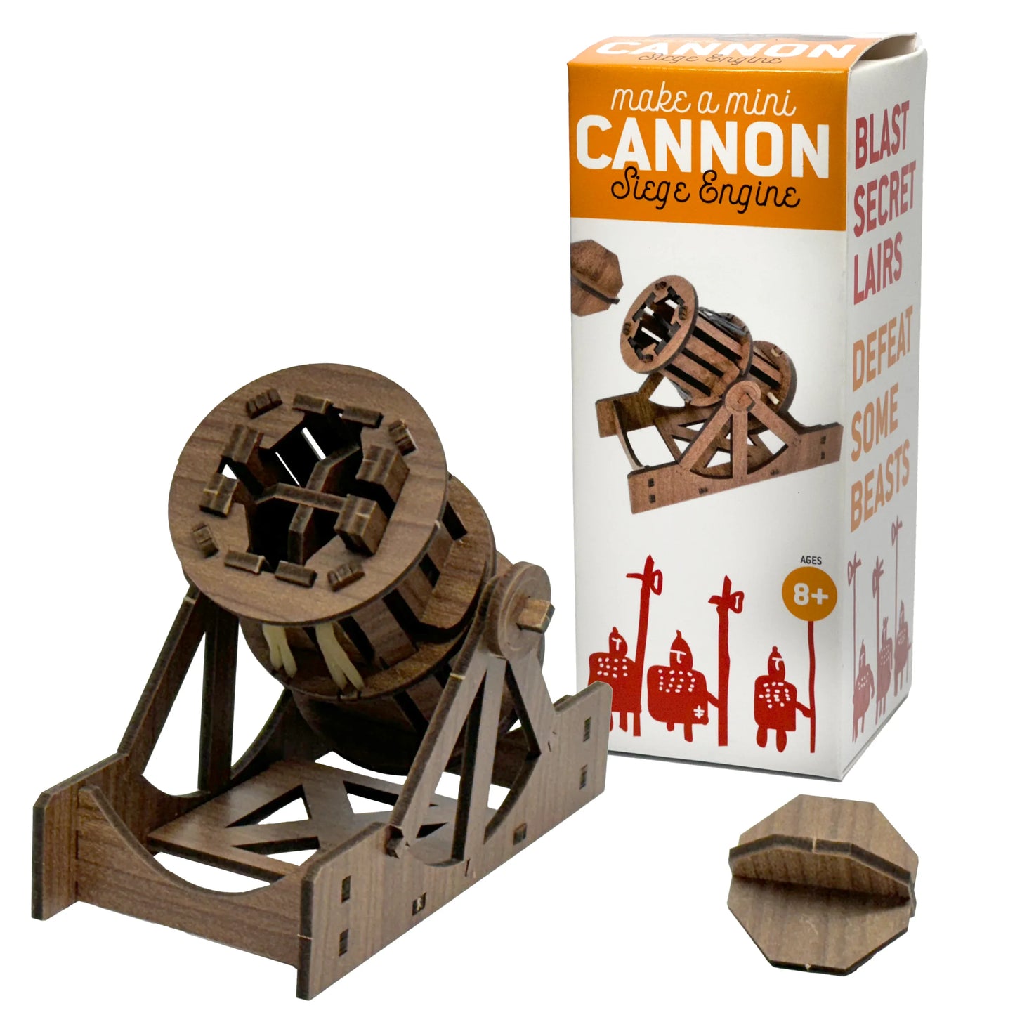 Mini Cannon : Wooden Engineering Model Building Kit - - The Puntique
