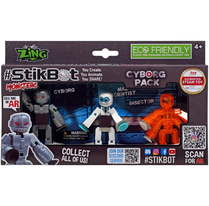 Zing StikBot Monsters 3 Cyborg Pack - - The Puntique