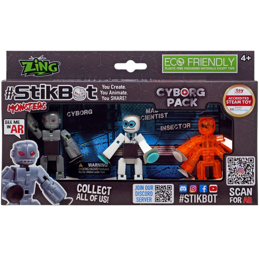 Zing StikBot Monsters 3 Cyborg Pack - - The Puntique