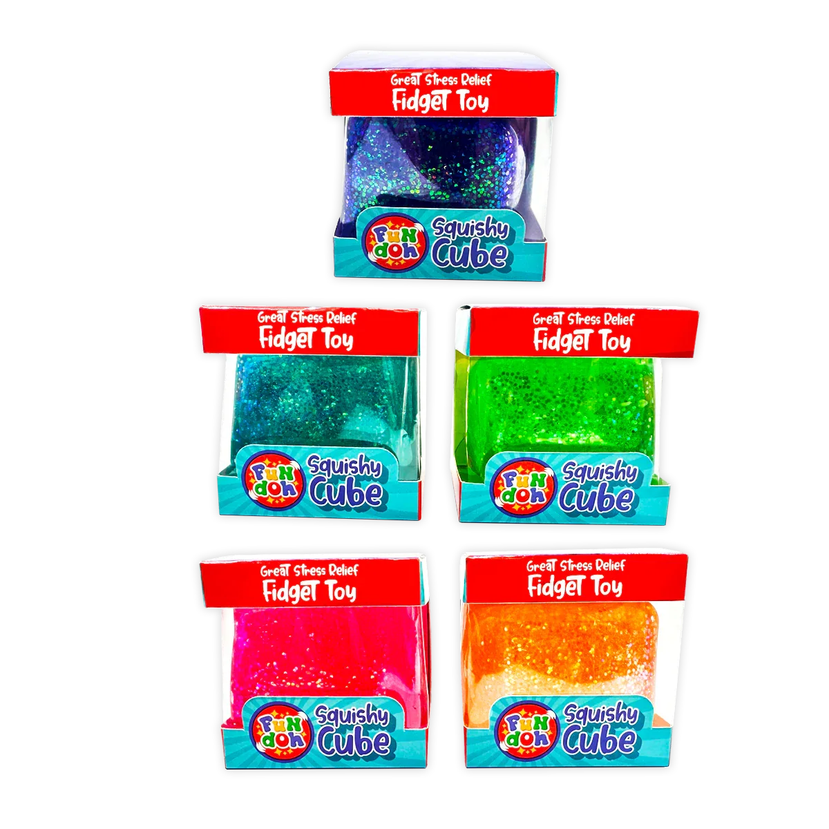 Squish & Squeeze Sparkle Cube Ball Fidget Toy - - The Puntique