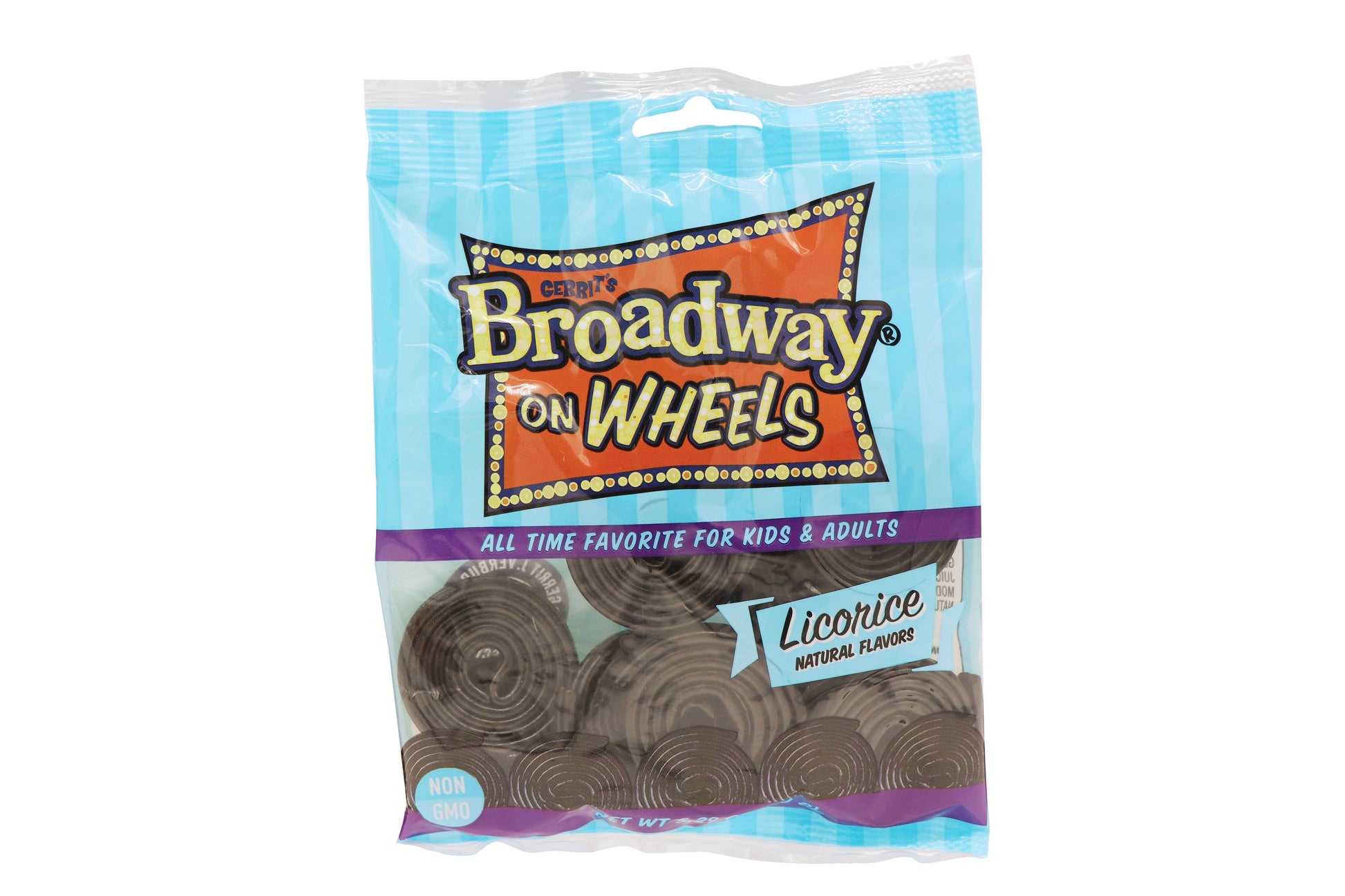 Broadway Wheels Black, 5.29oz Bag, 12 Ct Case - Grandpa Joe's Candy Shop