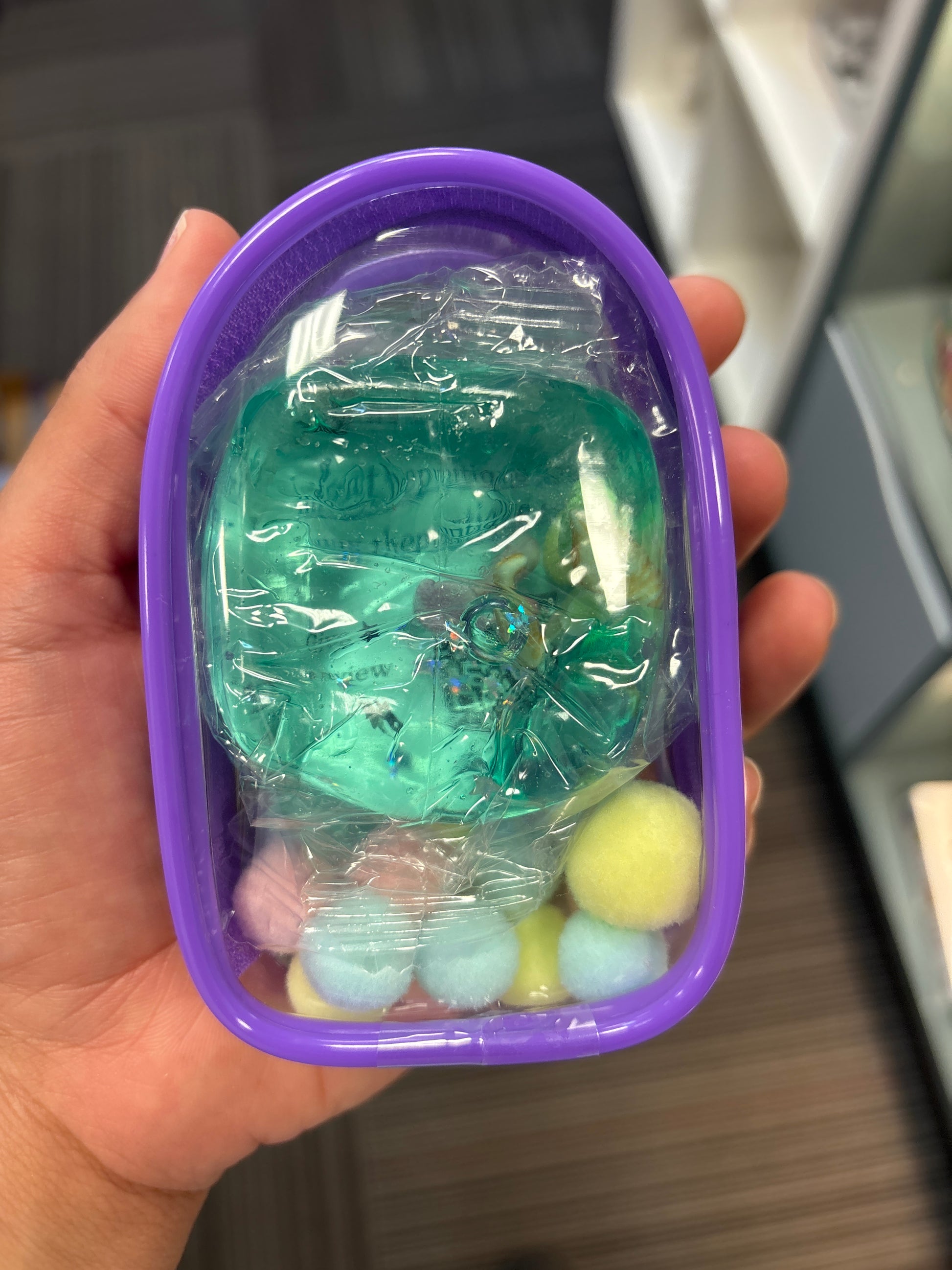 Ocean Sugar Squish with Backpack Case Clip and Pom-Poms - Purple - The Puntique