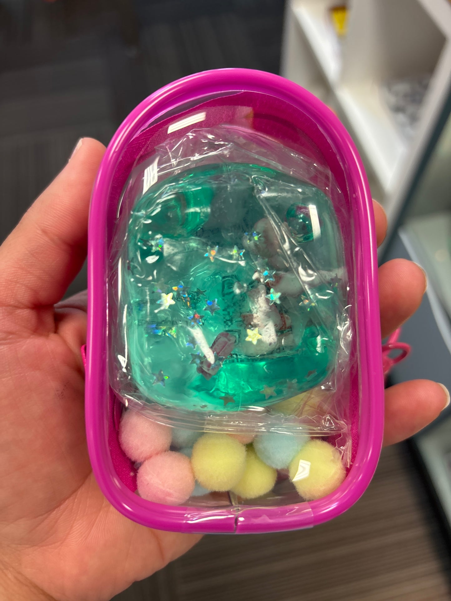 Ocean Sugar Squish with Backpack Case Clip and Pom-Poms - Magenta - The Puntique