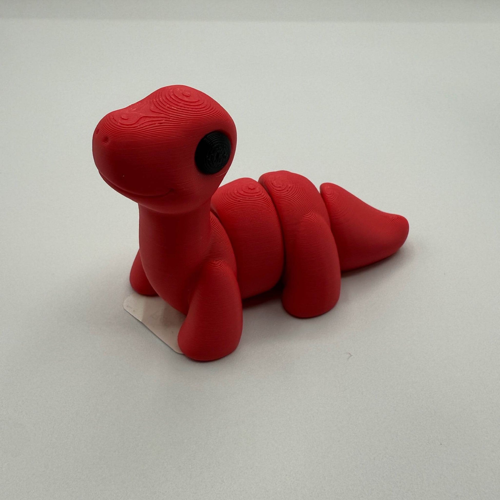Medium 3D Figures POS - Red Brontosaurus - The Puntique