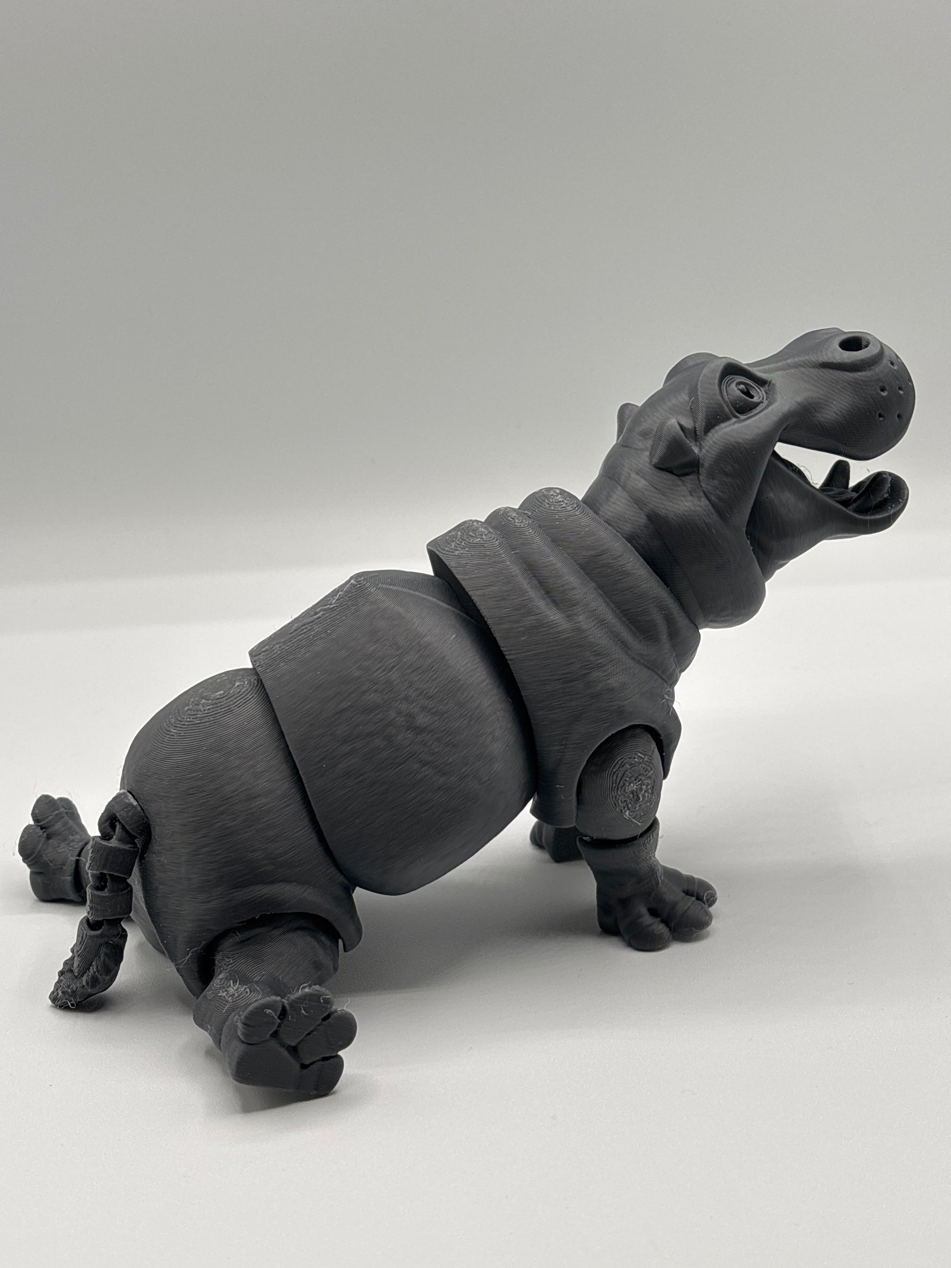 8” 3D printed articulated Hippo - - The Puntique