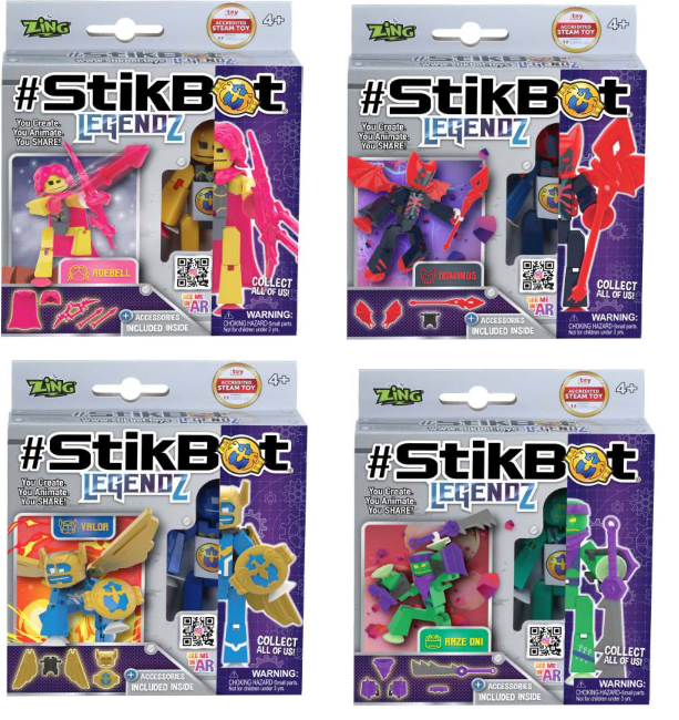 Zing StikBot Legendz Series 1 Collectible Action Figures - - The Puntique