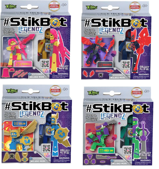Zing StikBot Legendz Series 1 Collectible Action Figures - - The Puntique