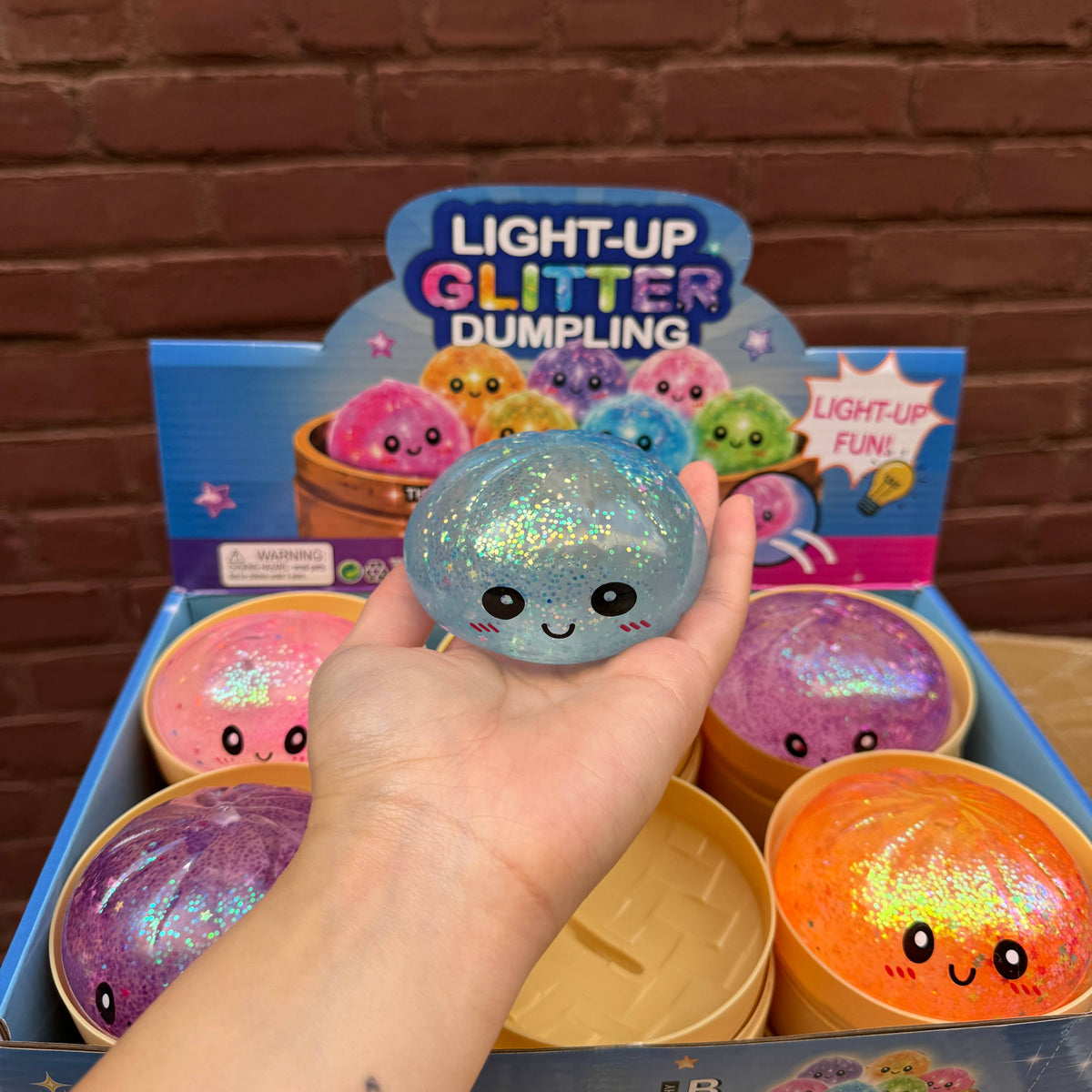 Light Up Glitter Dumpling Squishy - - The Puntique