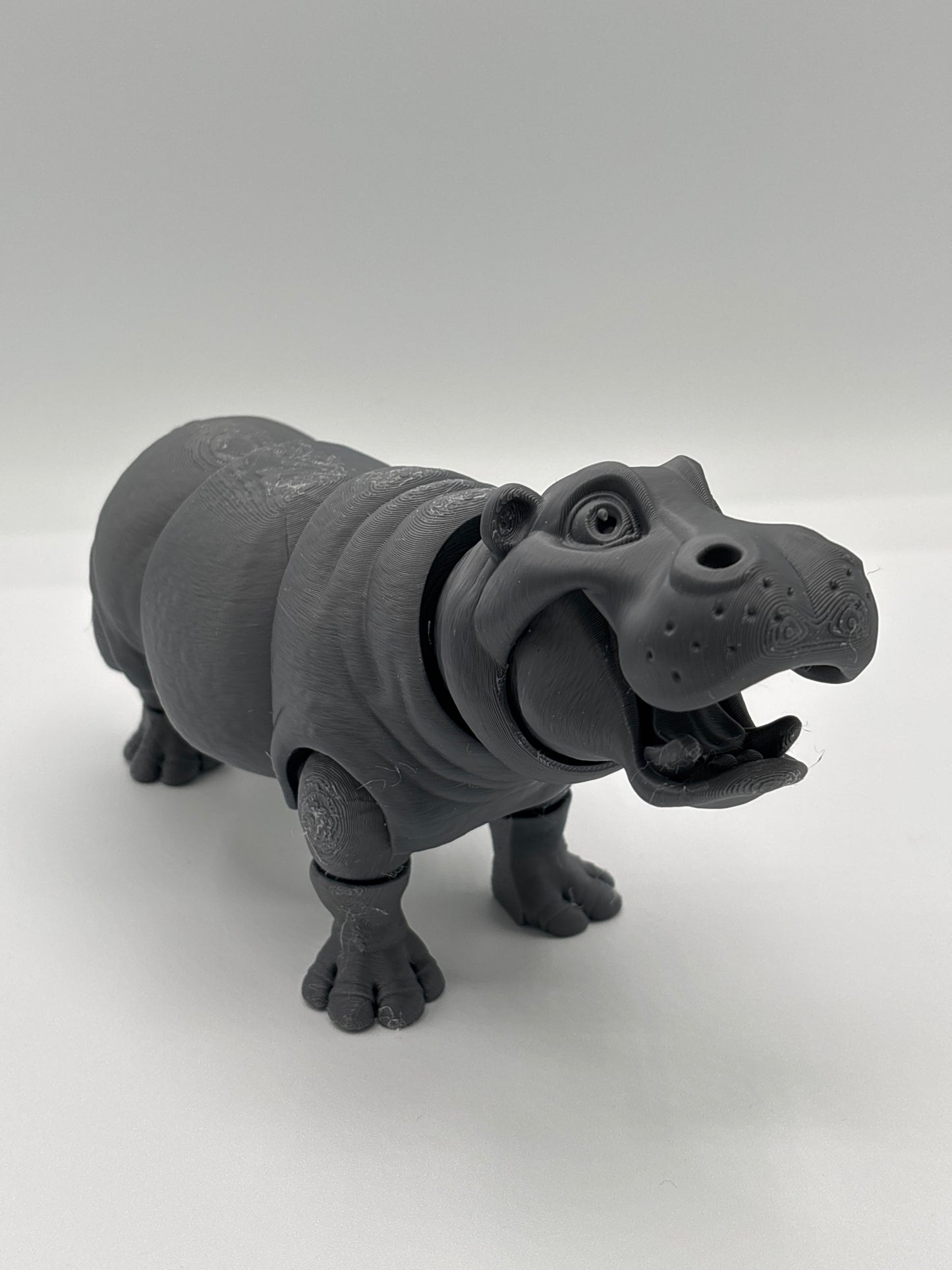 8” 3D printed articulated Hippo - - The Puntique