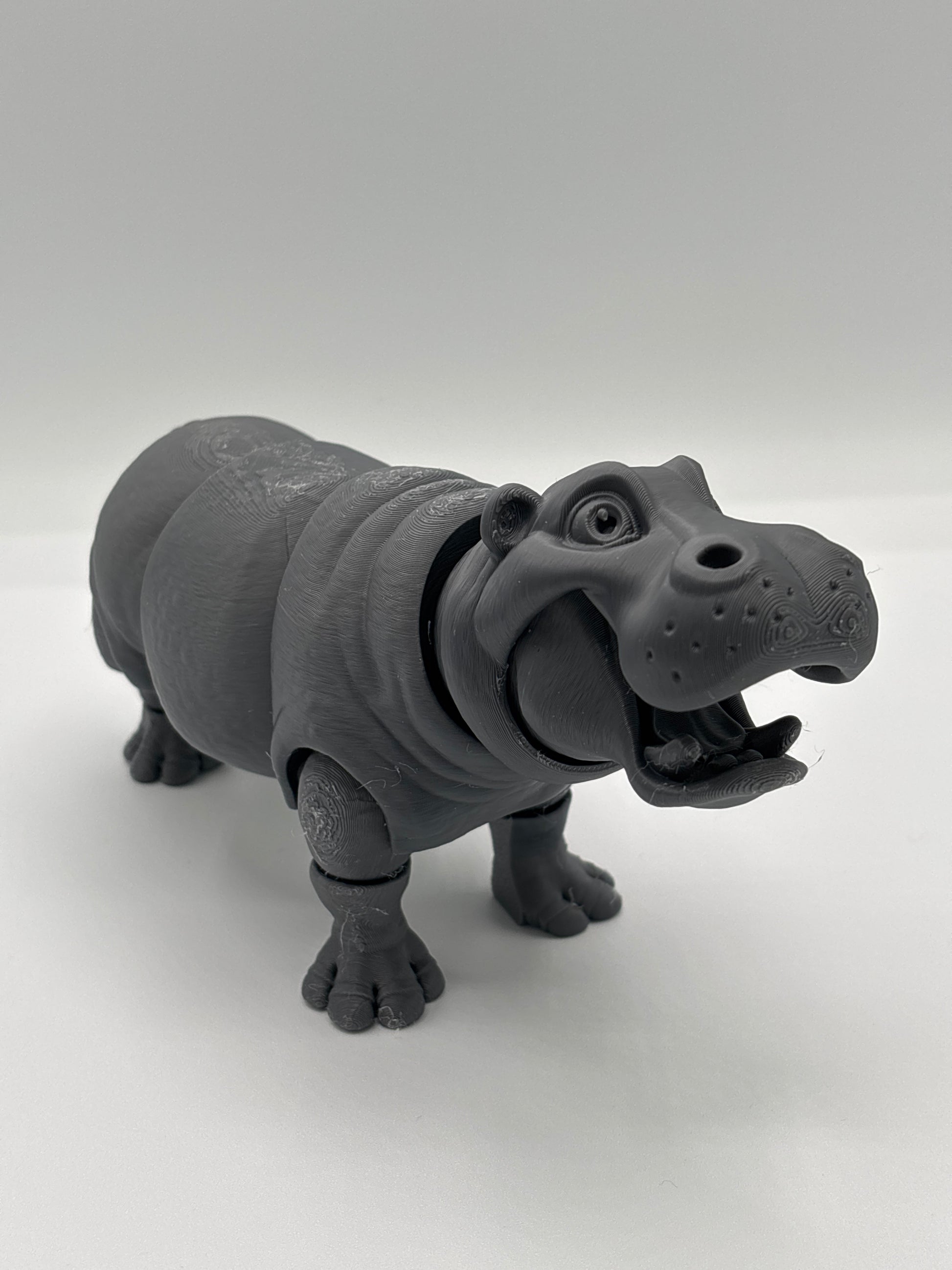 8” 3D printed articulated Hippo - - The Puntique