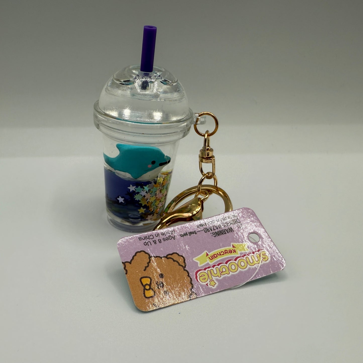3" Kawaii Animal Smoothie Liquid Clip On - Dolphin - The Puntique