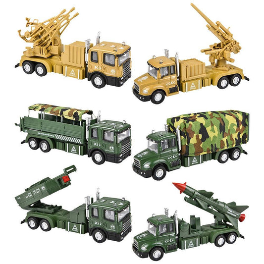6" Diecast Pull Back Military Vehicles