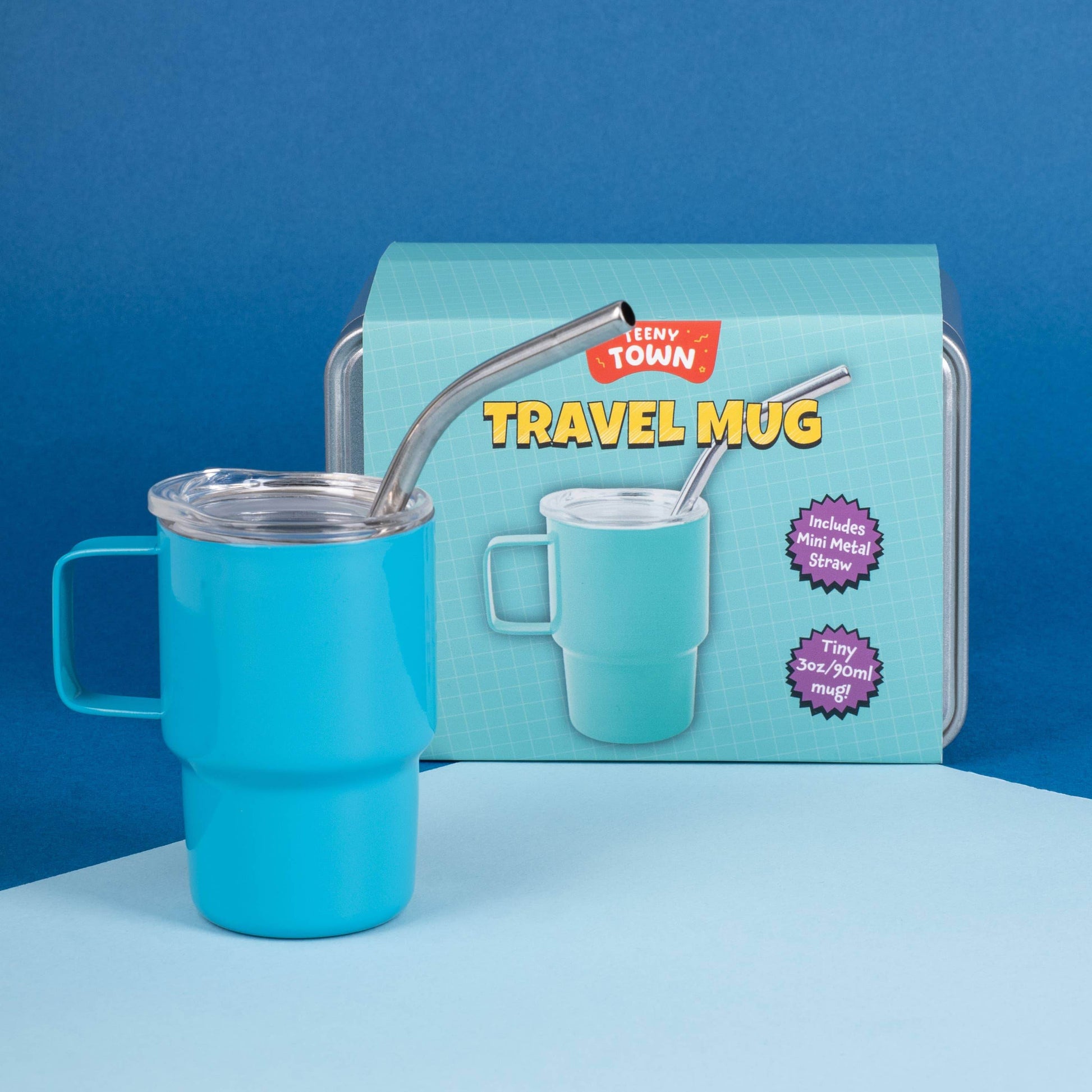 Teeny Town Mini Travel Mug & Straw – Novelty Gift - - The Puntique