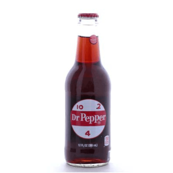 Dr. Pepper Pure Cane Sugar Soda, 12oz Glass Bottle - - The Puntique