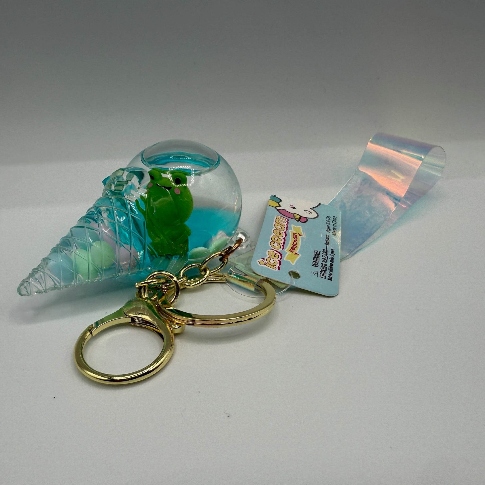 2.5 in Kawaii Animal Ice Cream Liquid Clip on - Frog - The Puntique