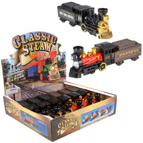 10" Steam Engine Locomotive Diecast Pull Back