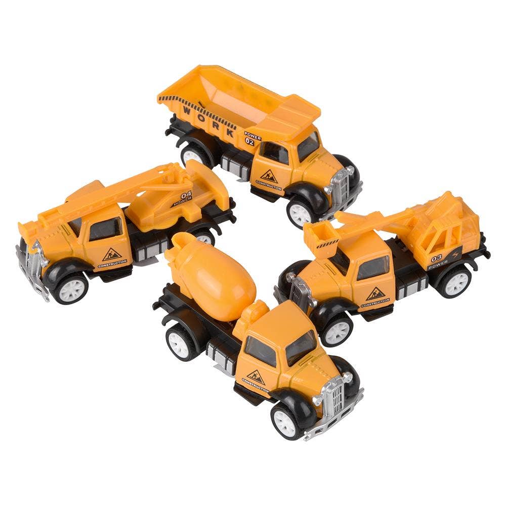 3" Die Cast Pull Back Construction Vehicles 12Ct