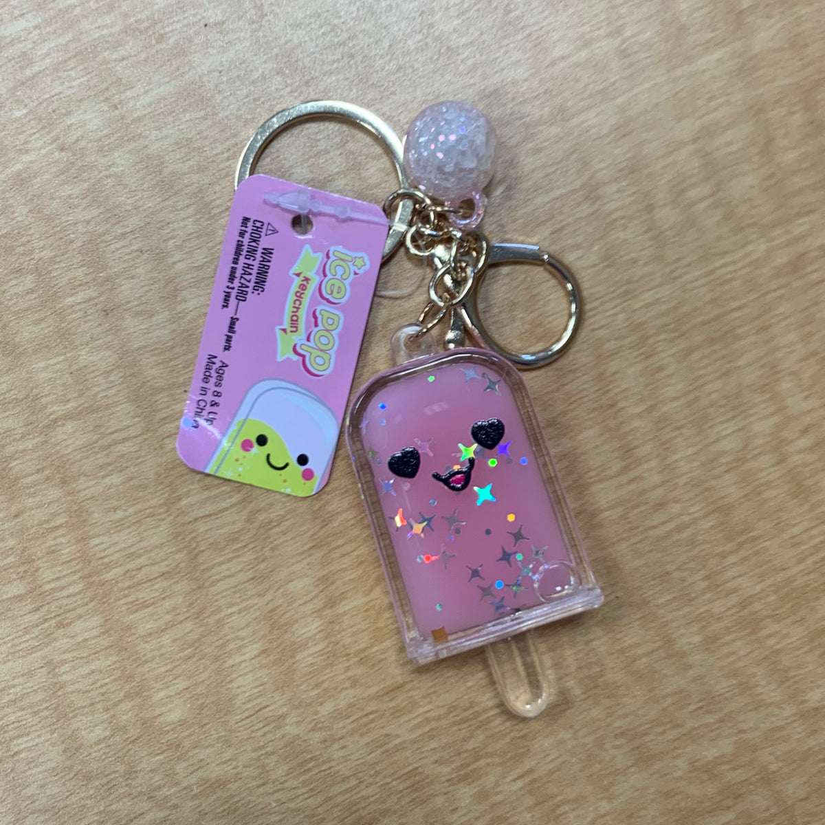 2.5in Kawaii Ice Pop Glitter Liquid Clip-on - Pink - The Puntique