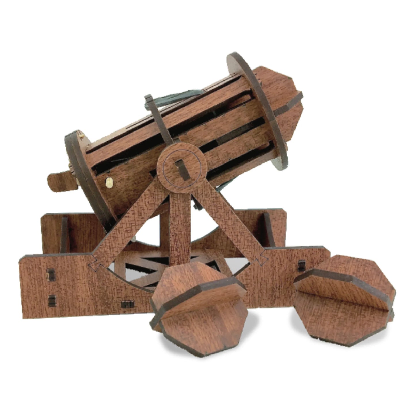 Mini Cannon : Wooden Engineering Model Building Kit - - The Puntique
