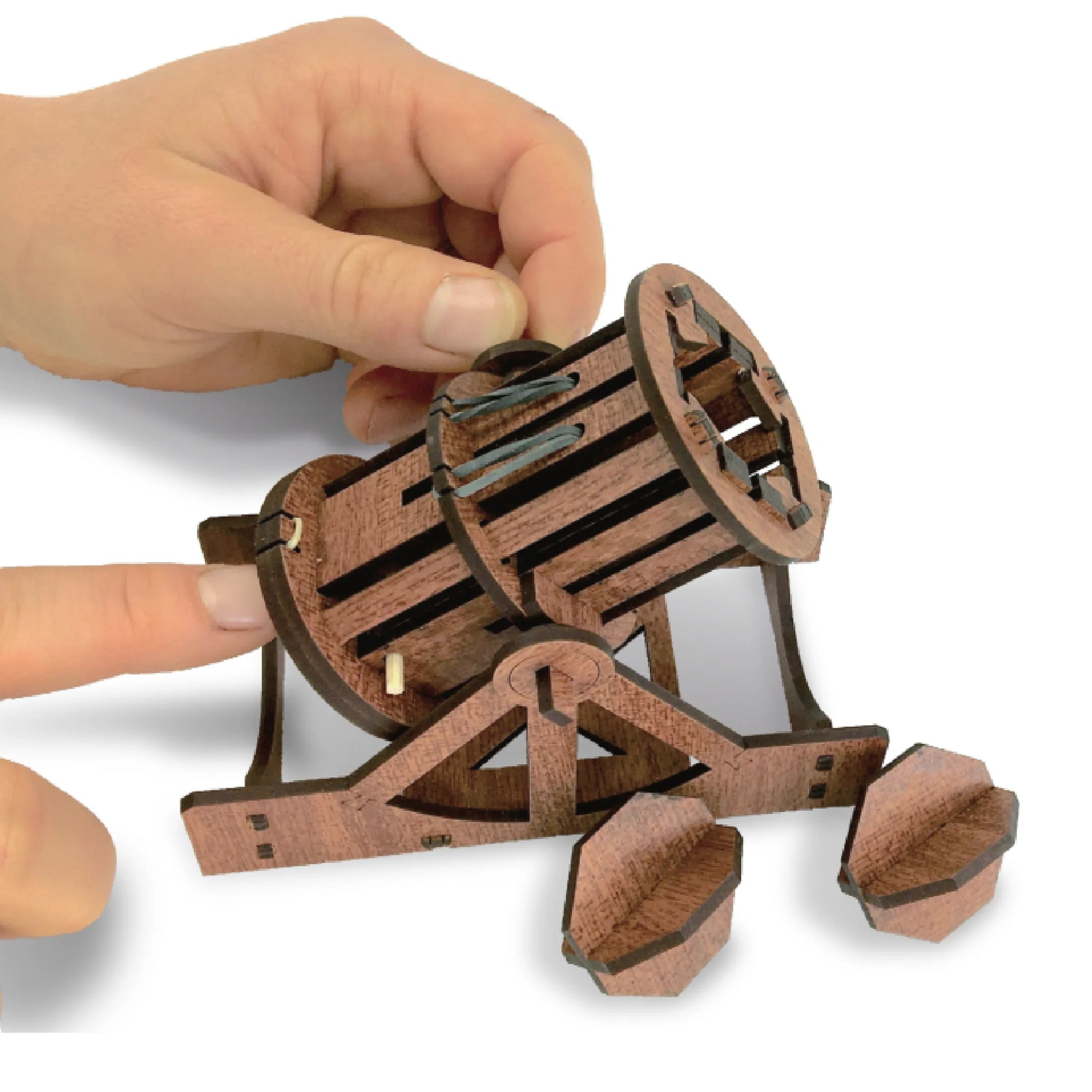 Mini Cannon : Wooden Engineering Model Building Kit - - The Puntique