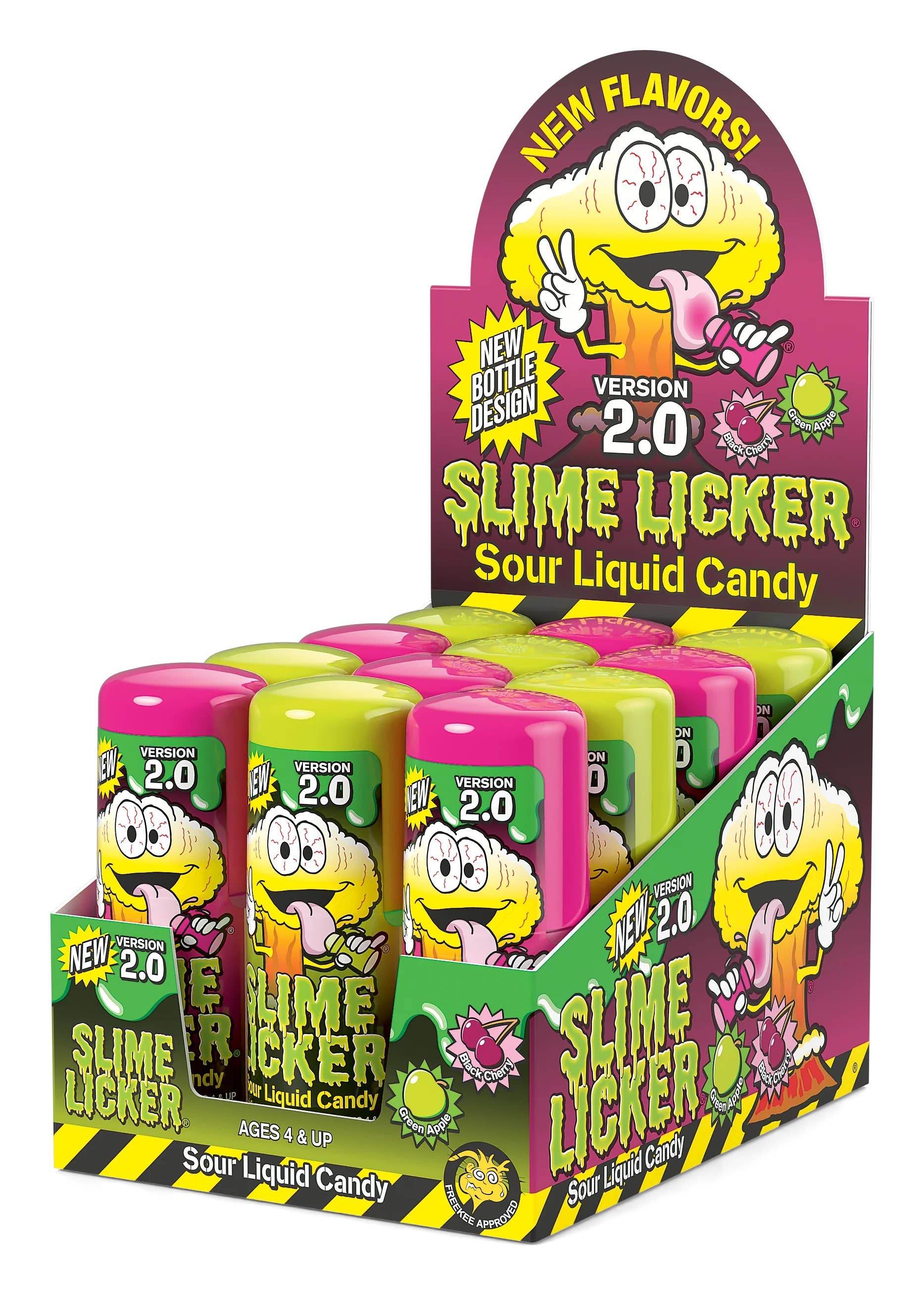 Slime Licker 2.0, Green Apple/Black Cherry 2oz, 12ct - Grandpa Joe's Candy Shop