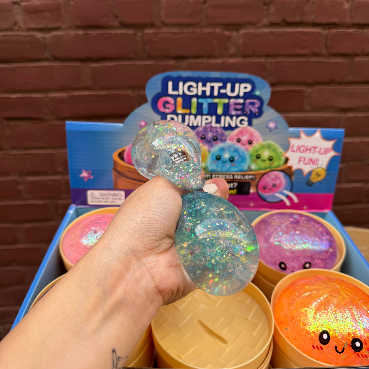 Light Up Glitter Dumpling Squishy - - The Puntique