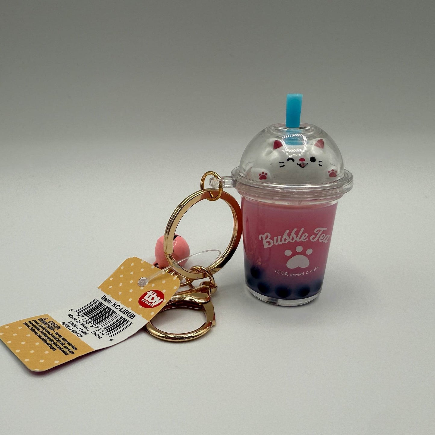 2.5 in Kawaii Animal Bubble Tea Liquid Clip on - Pink - The Puntique