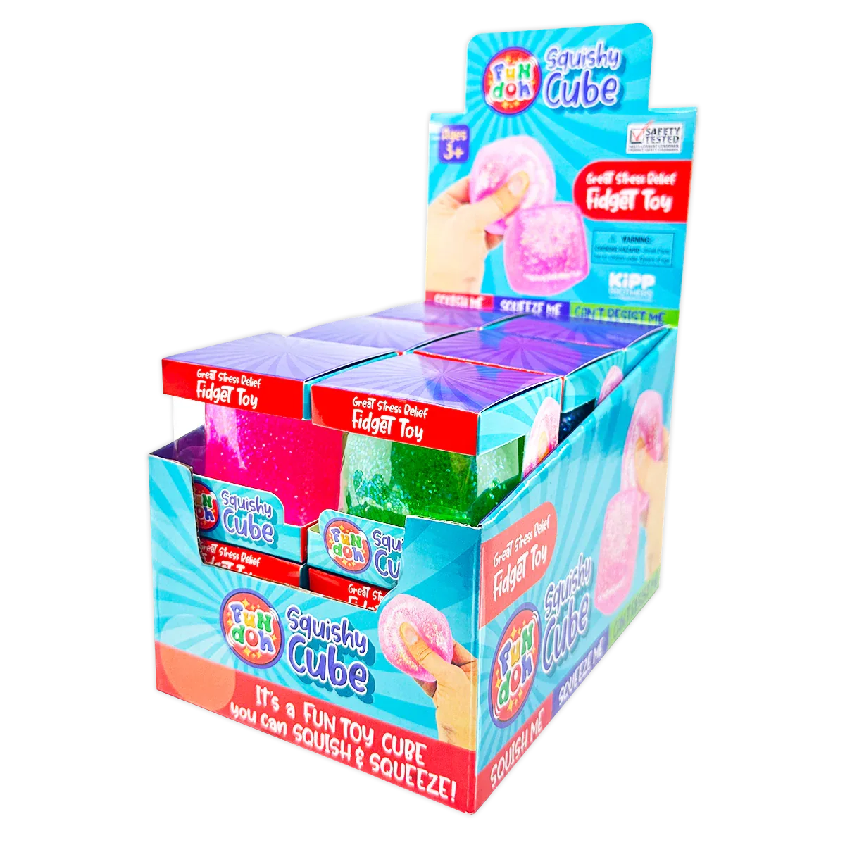 Squish & Squeeze Sparkle Cube Ball Fidget Toy - - The Puntique