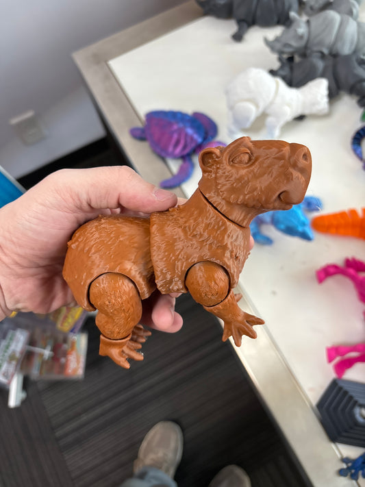 7” 3D printed articulated Capybara - - The Puntique