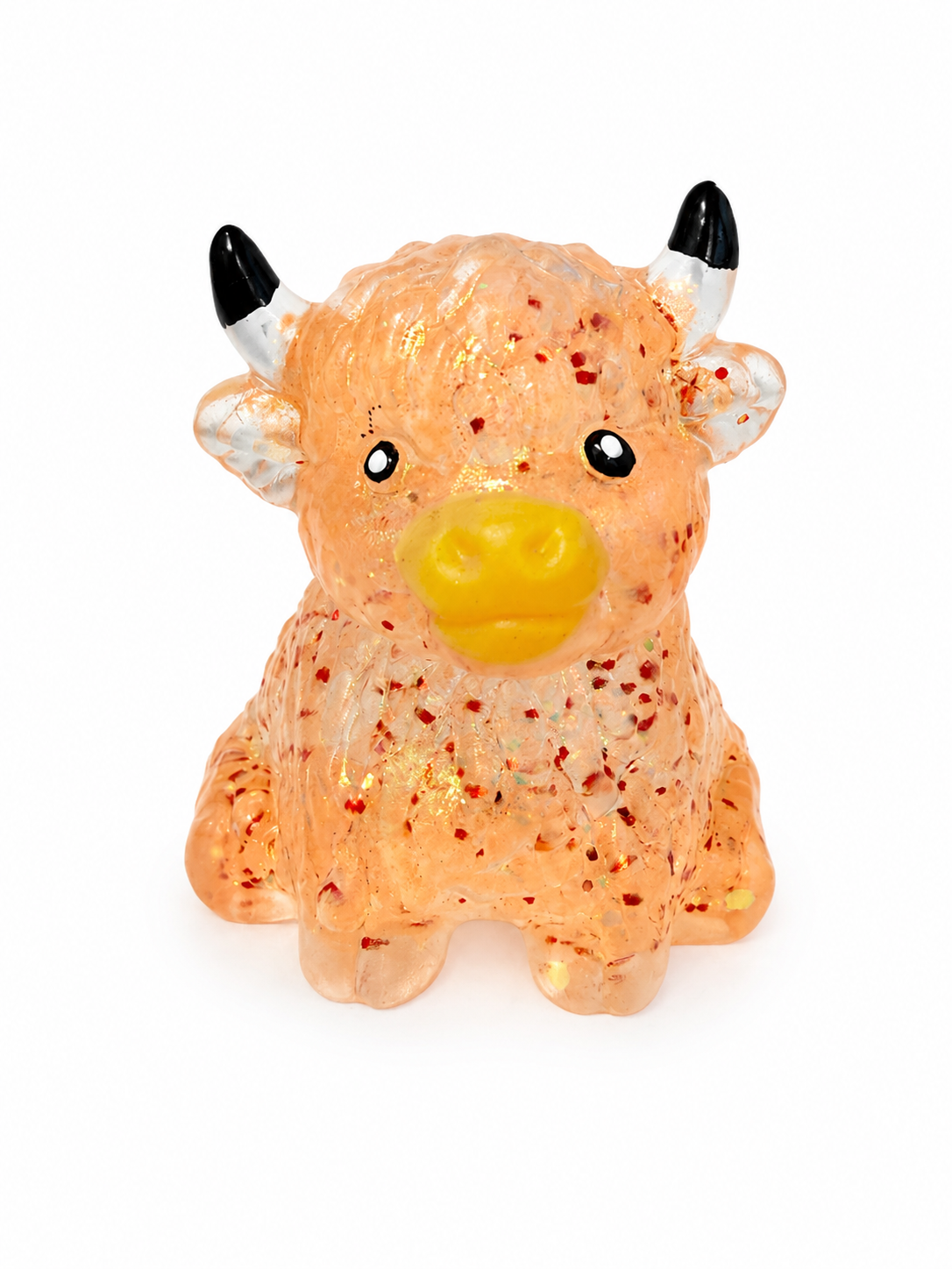 Cute Pinch Glitter Highland Bull Squishy