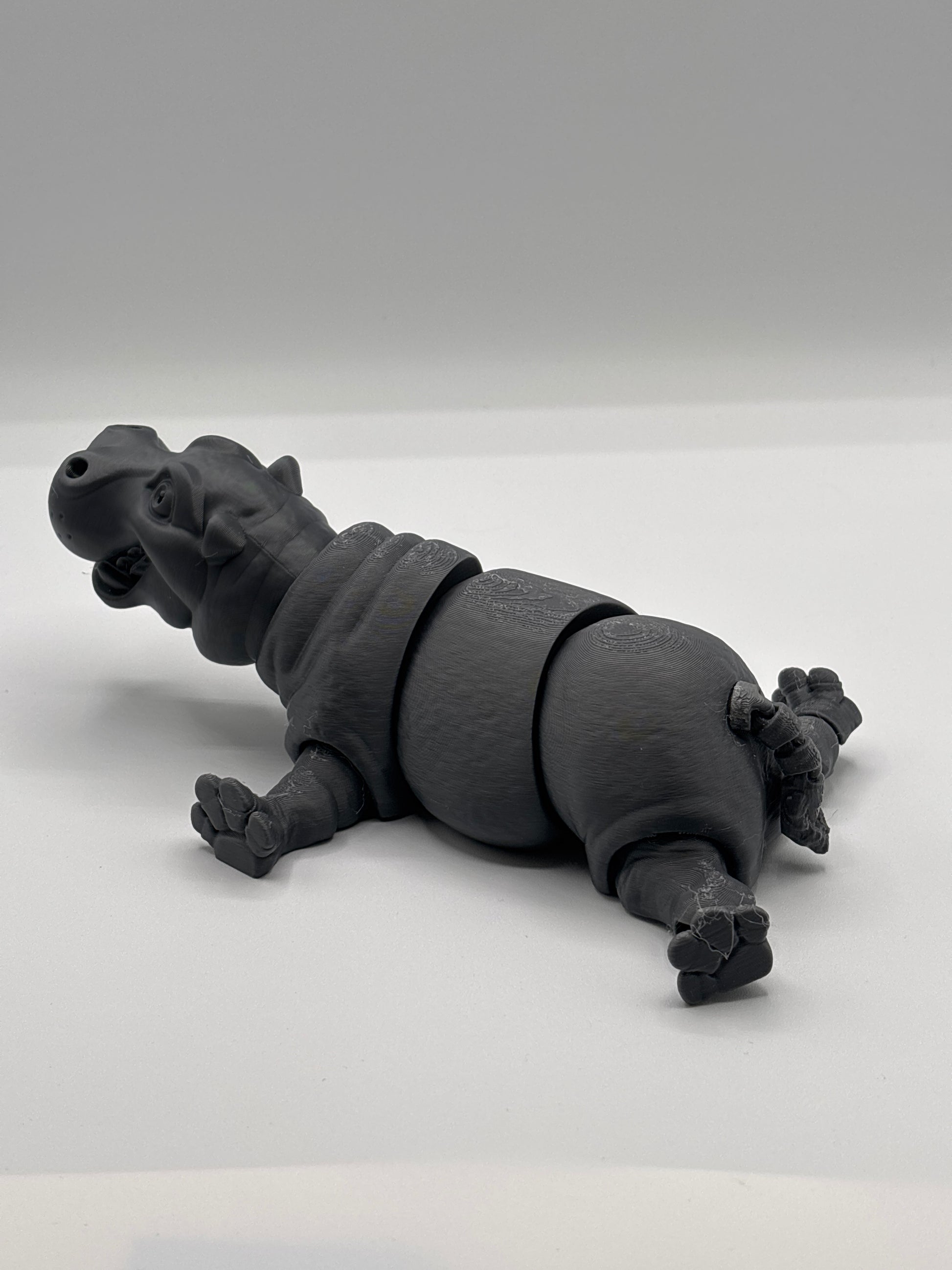 8” 3D printed articulated Hippo - - The Puntique