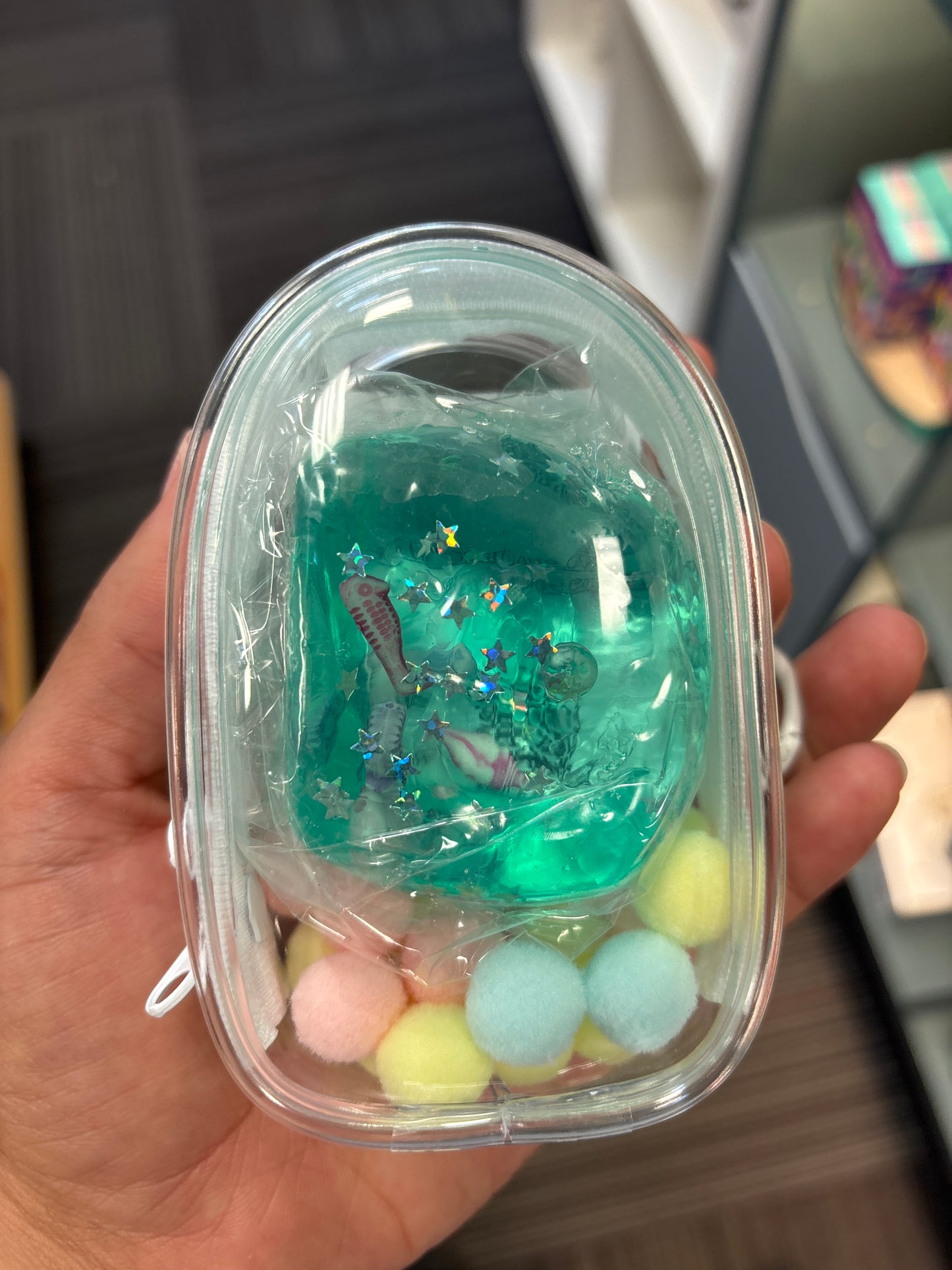 Ocean Sugar Squish with Backpack Case Clip and Pom-Poms - White - The Puntique