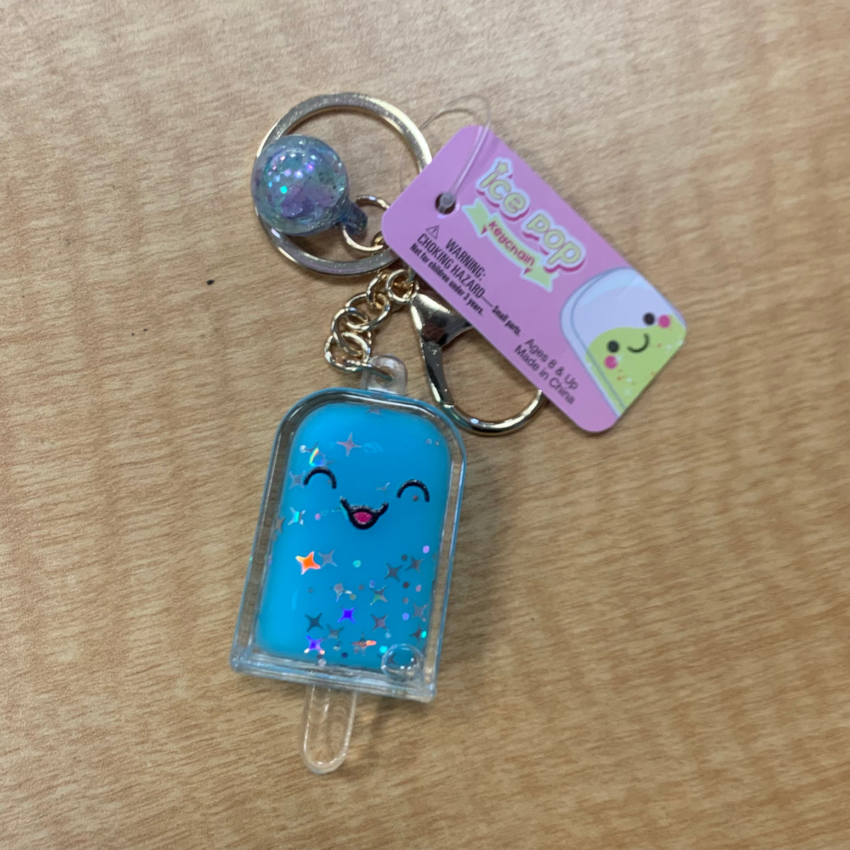 2.5in Kawaii Ice Pop Glitter Liquid Clip-on - Blue - The Puntique