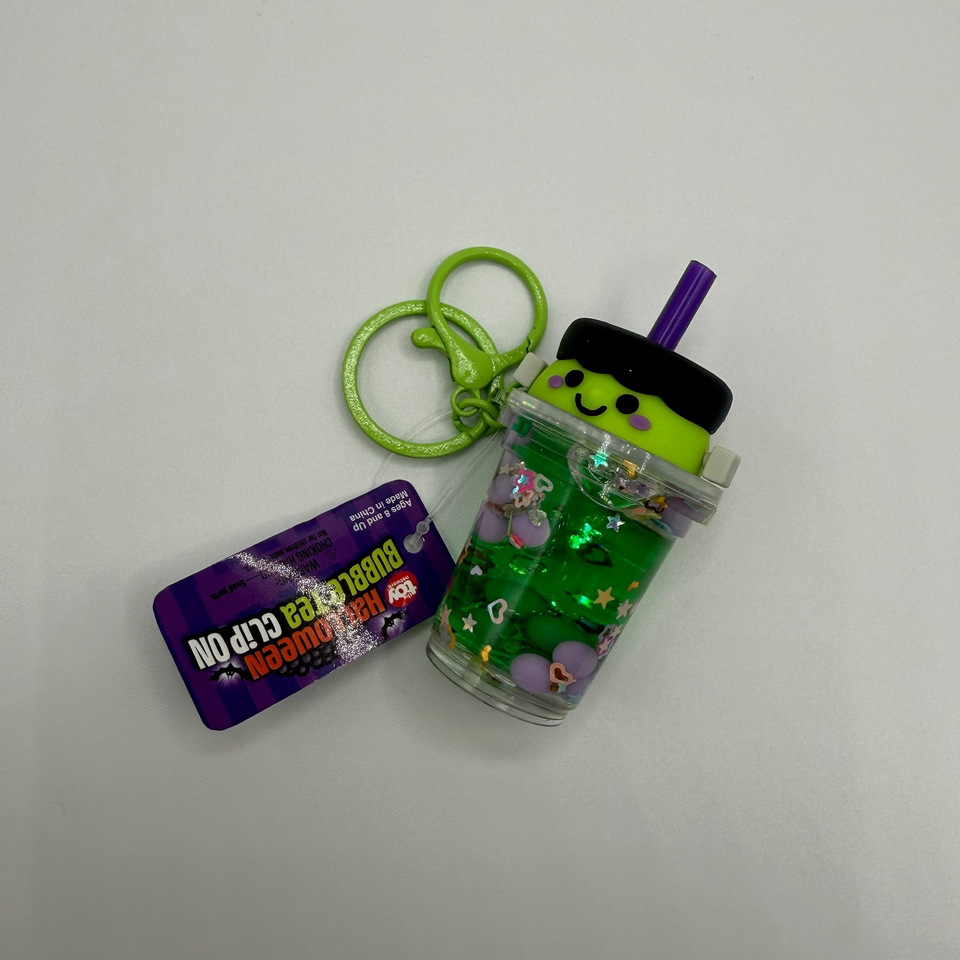 Halloween Bubble Tea Clip On 2.25" - Frankenstein - The Puntique