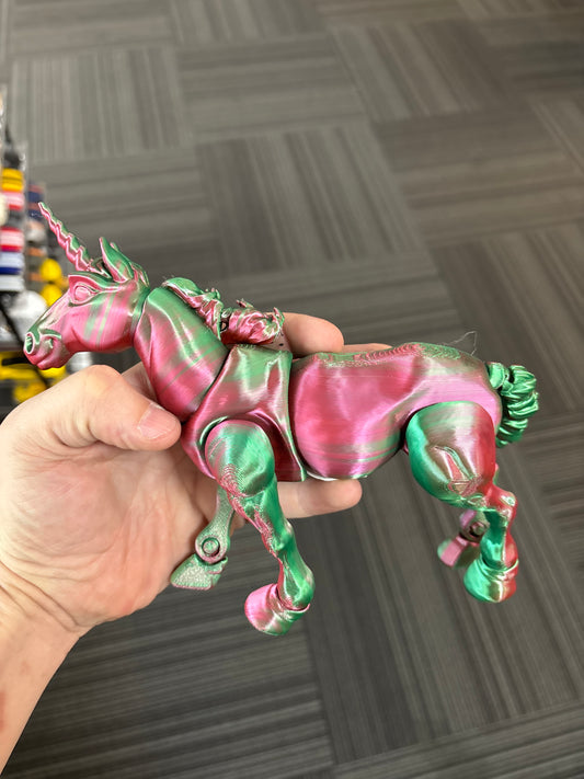 9” 3D printed articulated Unicorn - - The Puntique