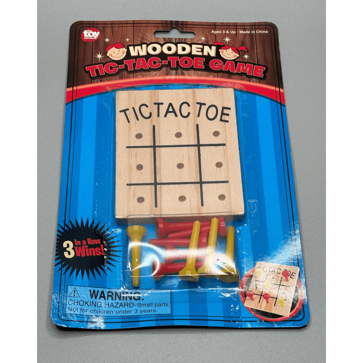 Classic Wooden Tic-Tac-Toe Game with Pegs - The Toy Network