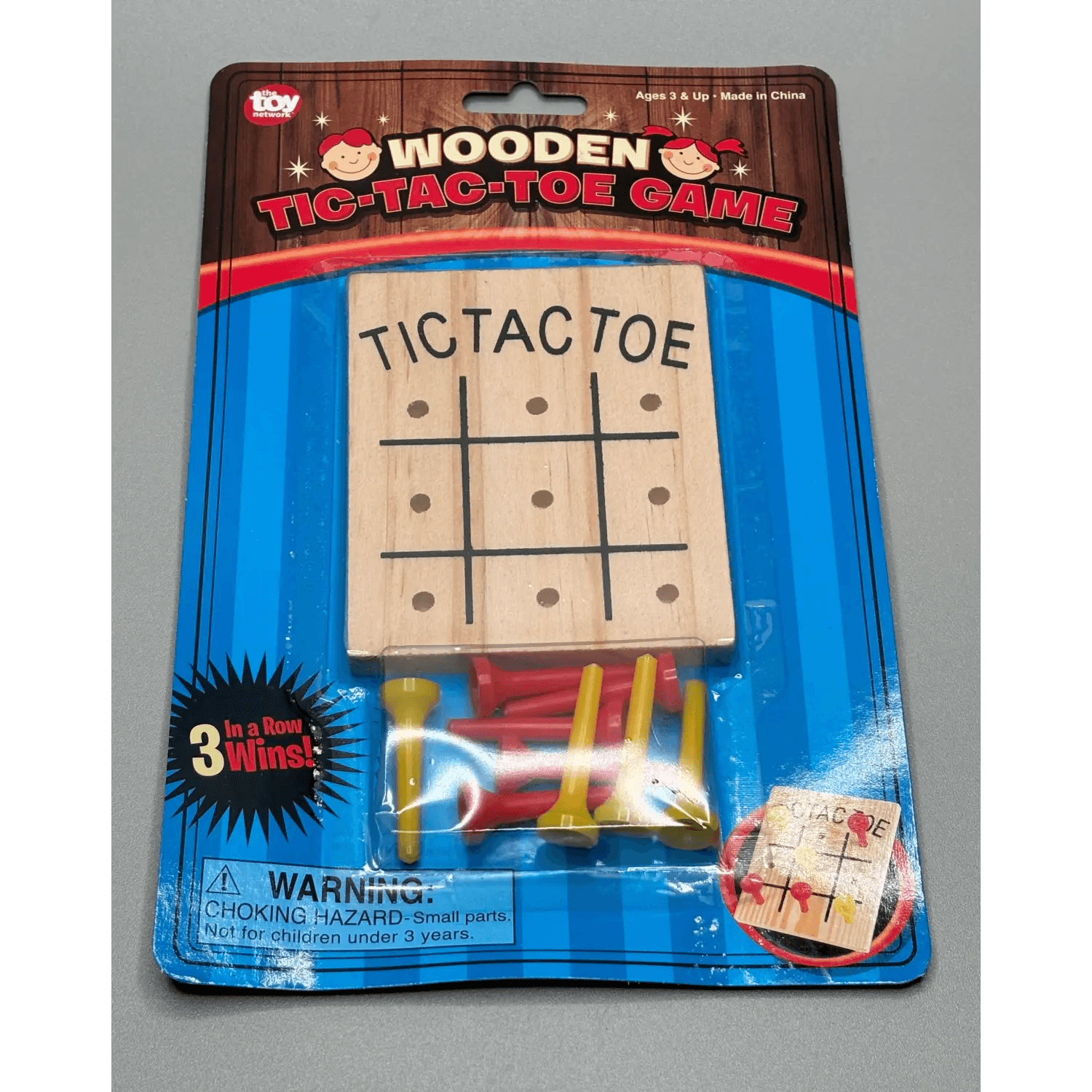 Classic Wooden Tic-Tac-Toe Game with Pegs - The Toy Network