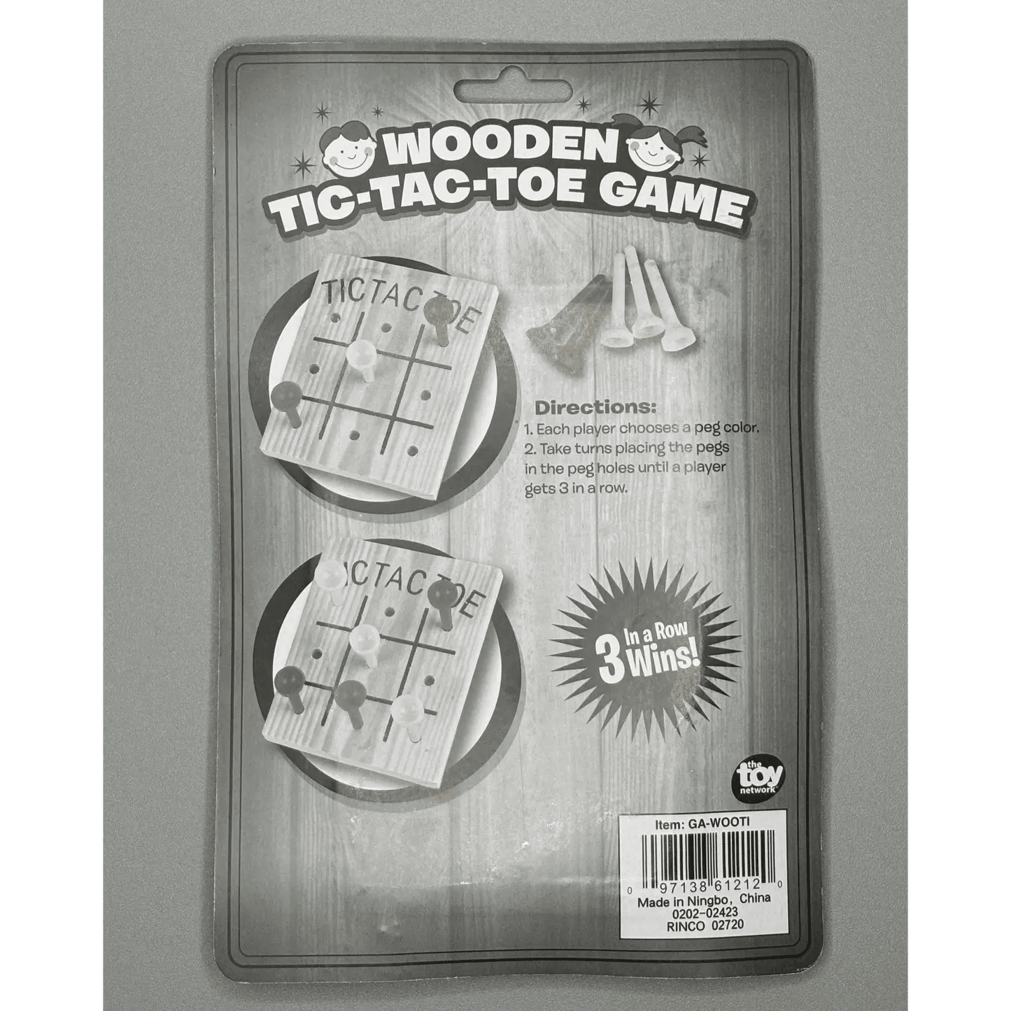 Classic Wooden Tic-Tac-Toe Game with Pegs - The Toy Network