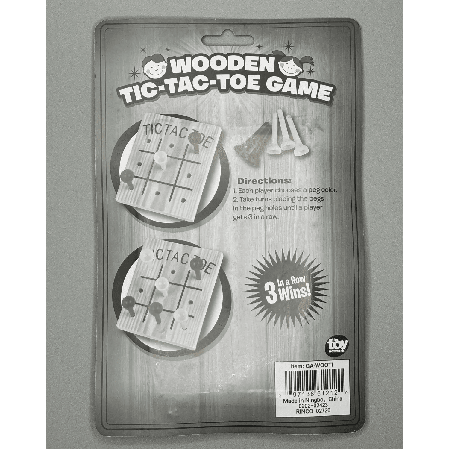 Classic Wooden Tic-Tac-Toe Game with Pegs - The Toy Network