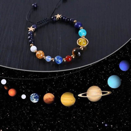 Cosmic Galaxy Solar System Bracelet Female Transfer Beads Eight Planets Natural Hand-woven Student Beads - Aliexpress