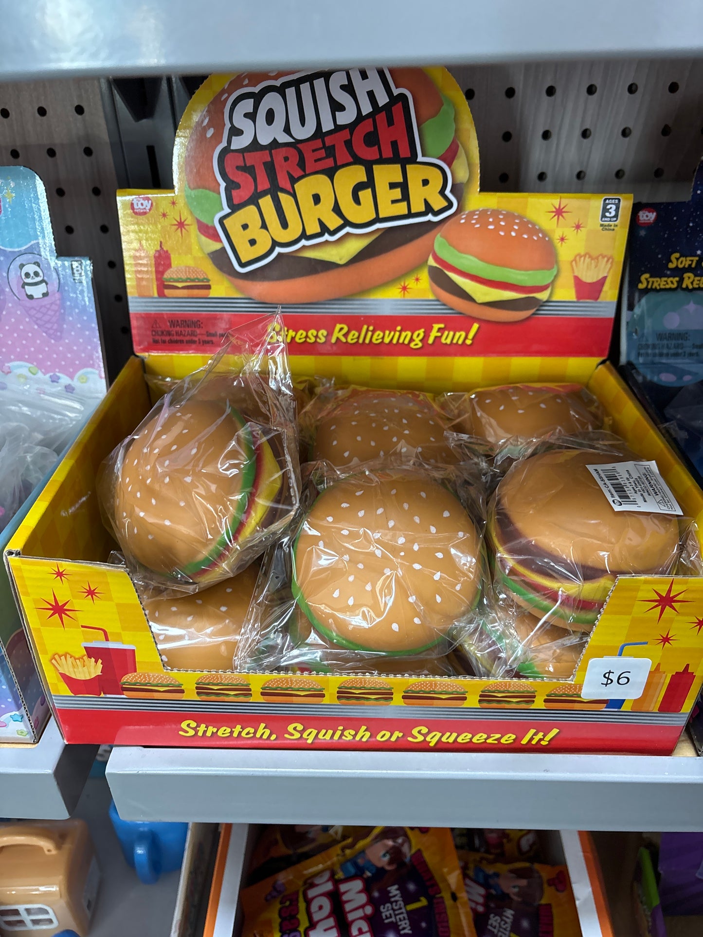 3.25" Squish and Stretch Hamburger - - The Puntique