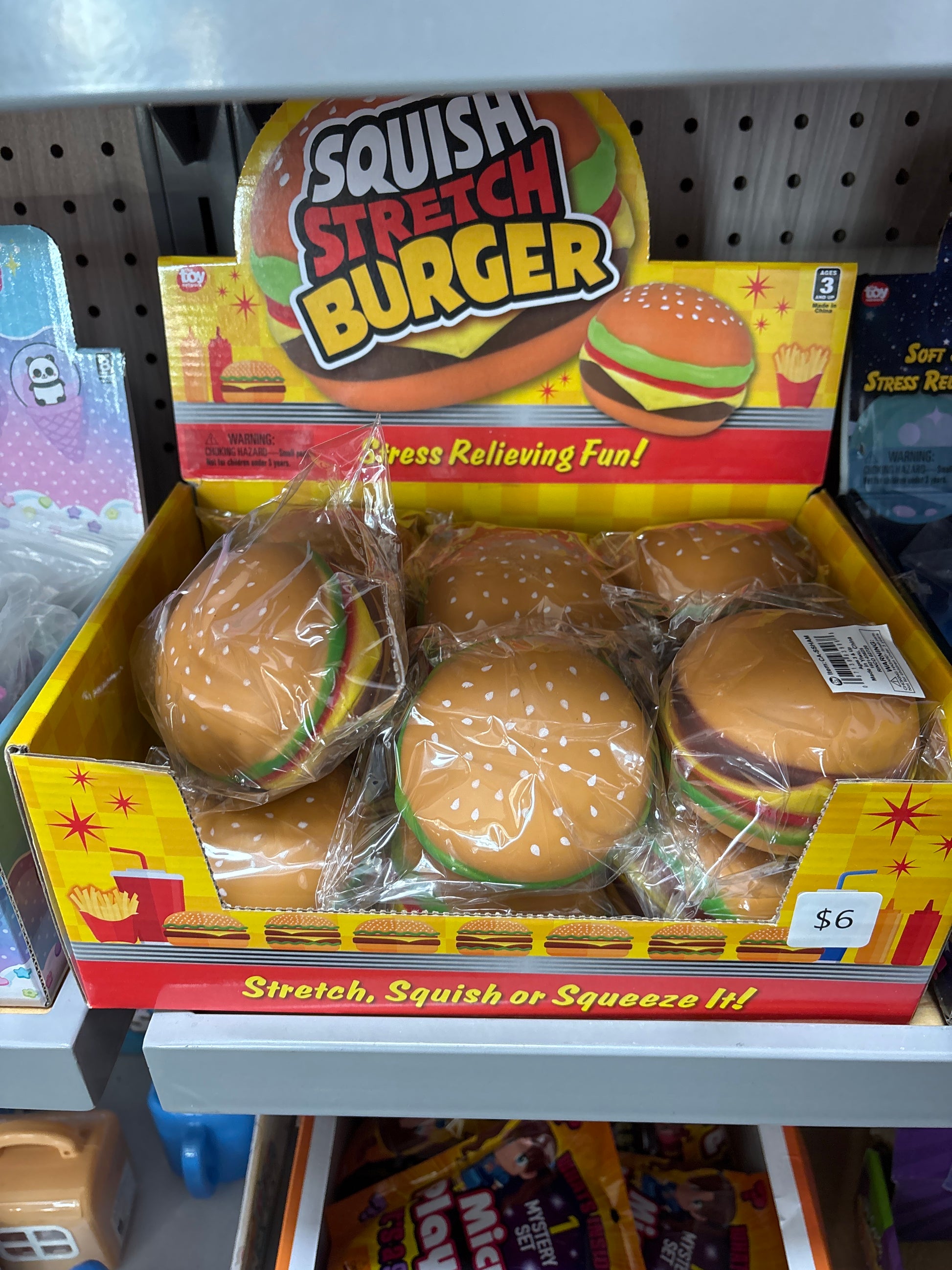 3.25" Squish and Stretch Hamburger - - The Puntique