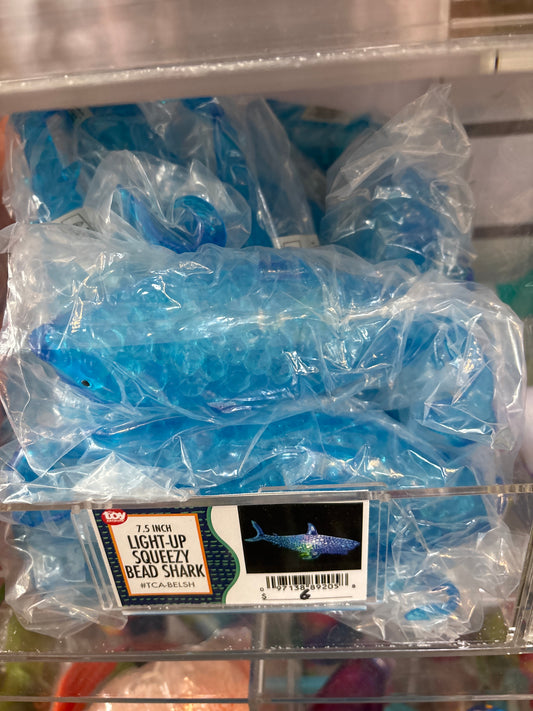 7.5" Light-Up Squeezy Bead Shark - - The Puntique