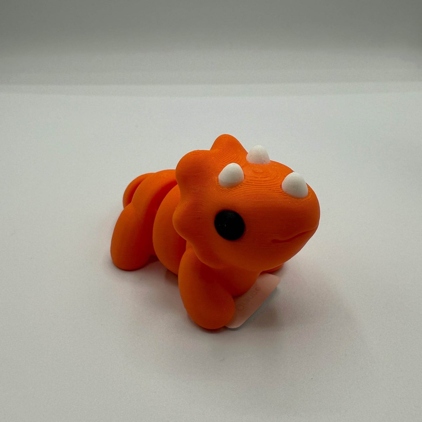 Medium 3D Figures POS - Orange Triceratops - The Puntique
