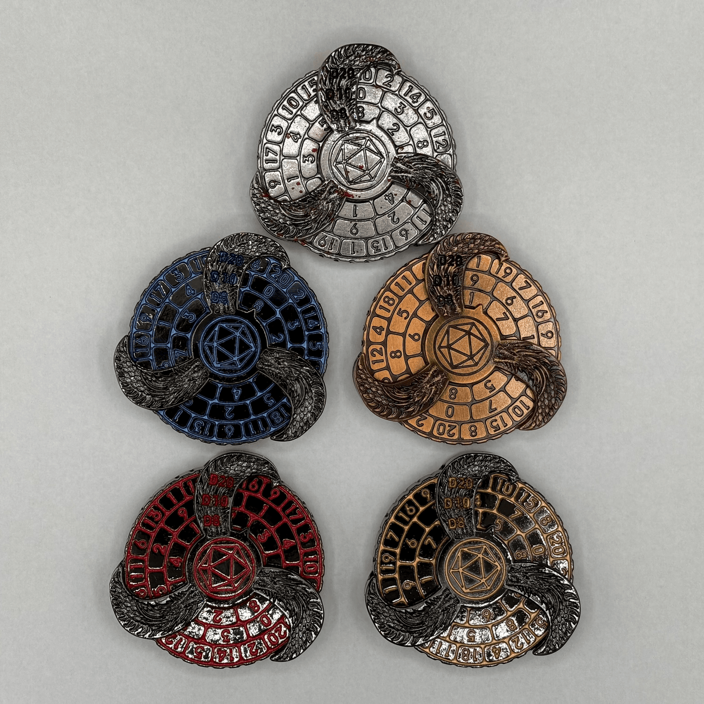Fingertip Gyro Roulette Dice Fidget Spinner can roll D4, D6, D8, D10/%, D12, D20 - Aliexpress