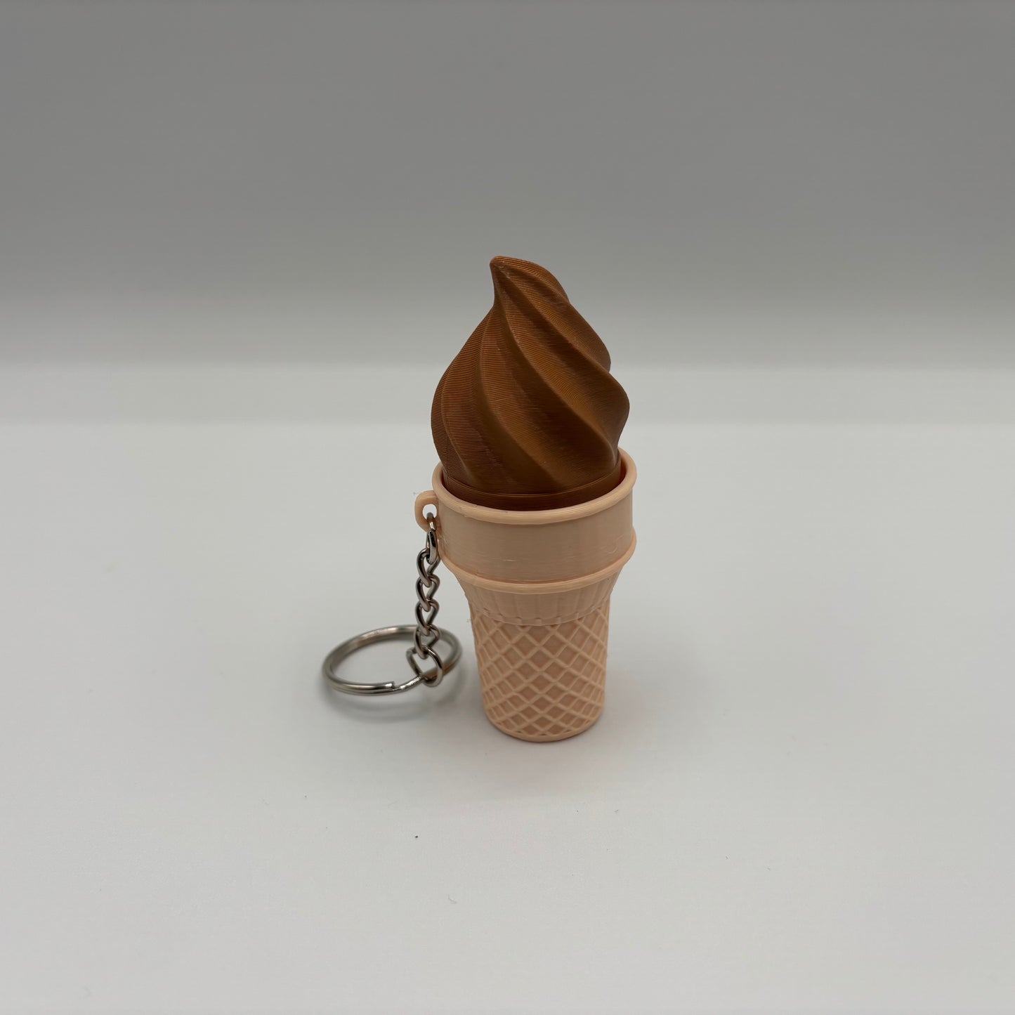 3d Printed Ice Cream Cone Fidget Clicker Keychain - Brown - The Puntique