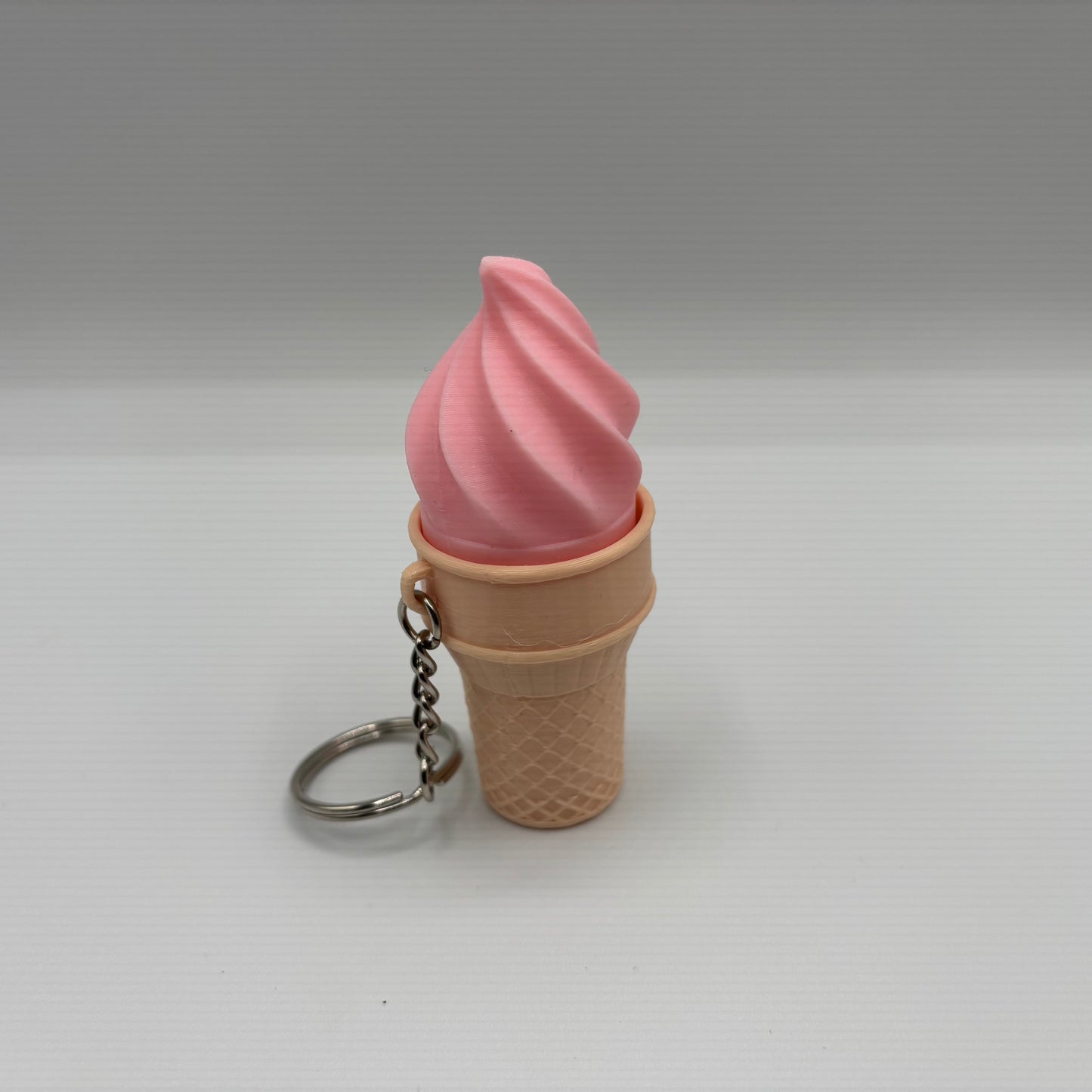 3d Printed Ice Cream Cone Fidget Clicker Keychain - Pink - The Puntique