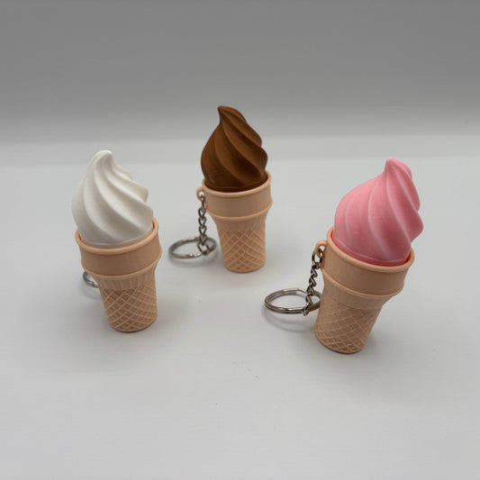 3d Printed Ice Cream Cone Fidget Clicker Keychain - - The Puntique